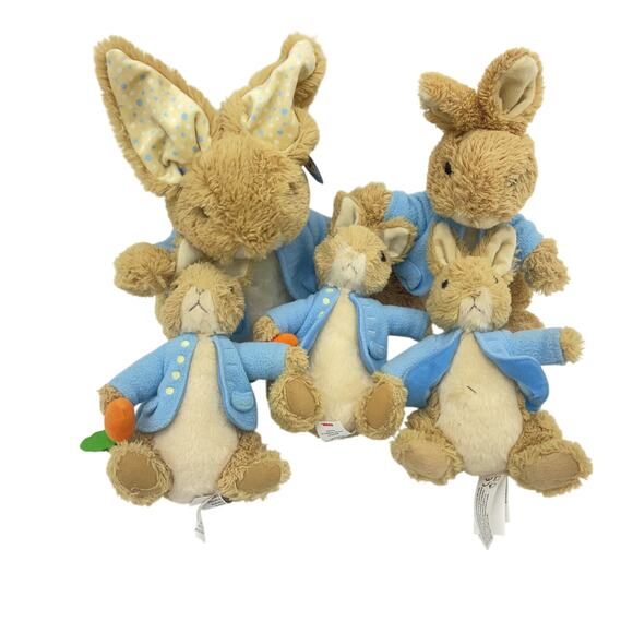 Preowned Mix LOT Beatrix Potter Peter Rabbit Plush Dolls Stuffed Animals Toys